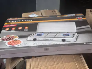 2 Face Quality Thick Body Sliver Criest Gas Cooker Wit Cover