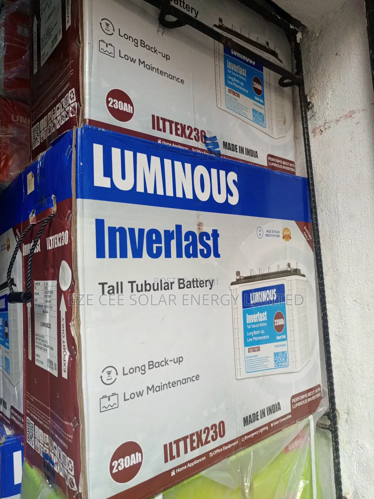 12v 230ahm Luminous Inverlast Battery