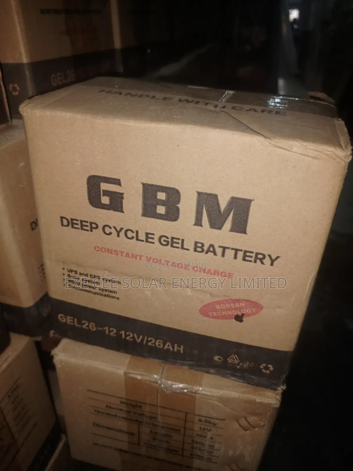 12v 26ahm Gbm Battery
