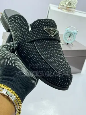 Rhinestones Prada Half Shoes