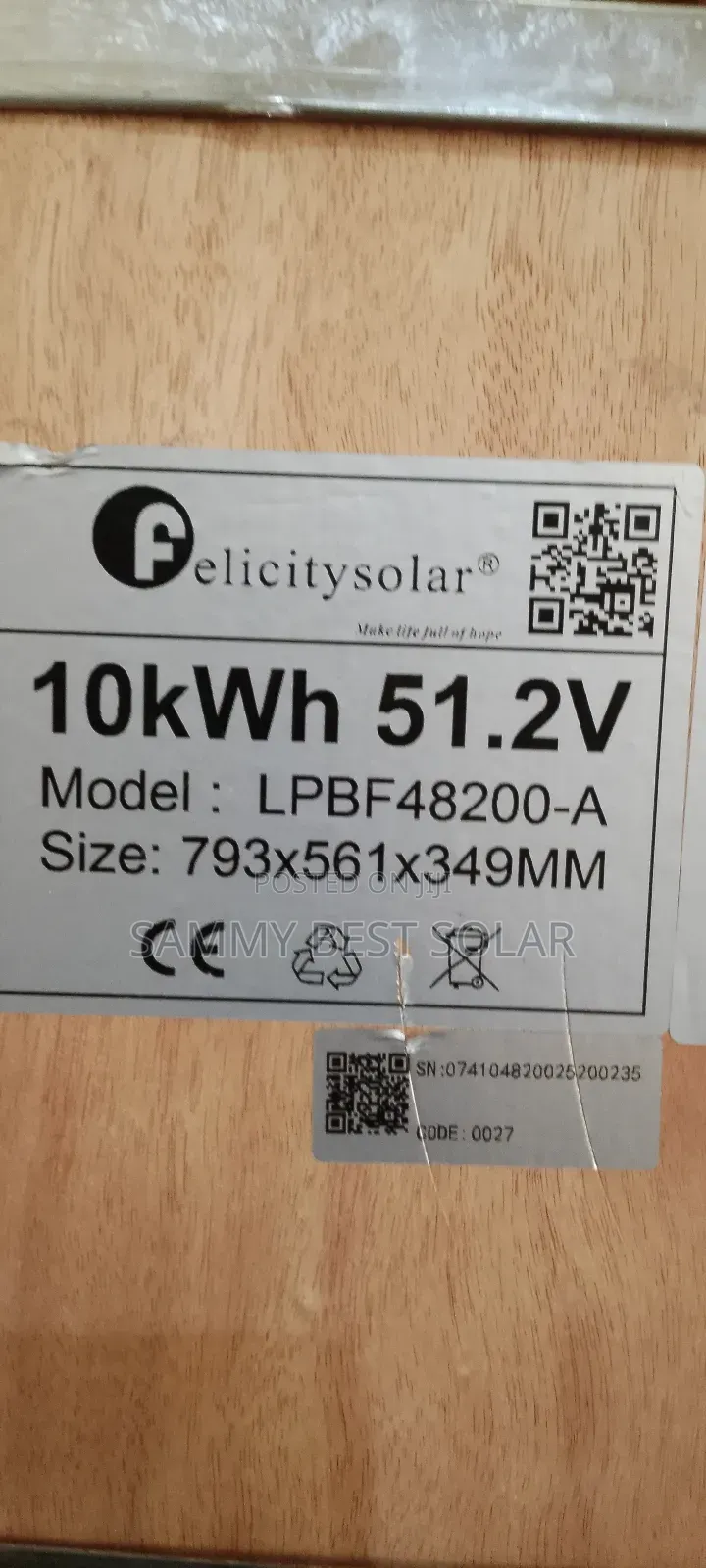 10kwh 51.2v Felicty Lithium Ion Battery