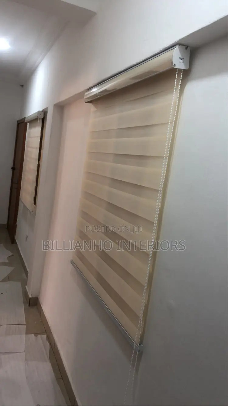 Shiny Cream Day Night Window Blinds