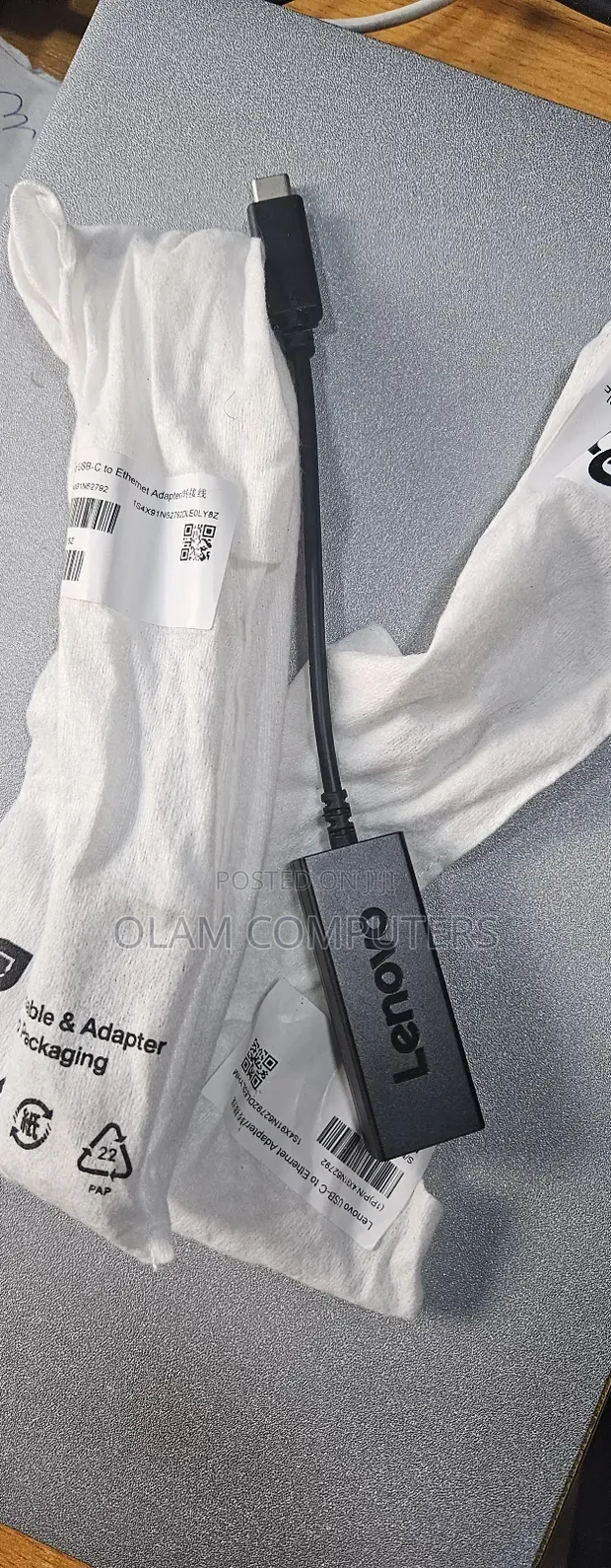 Lenovo USB-C To Ethernet Adapter - Gigabit Network Dongle For Laptops & Tablets