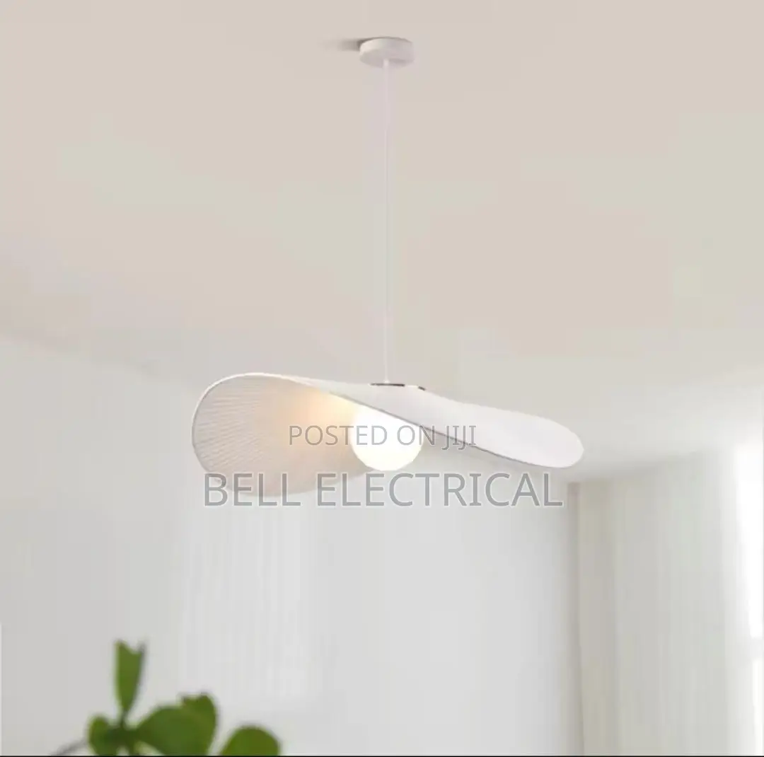 White Fabric Hat Chandeliers