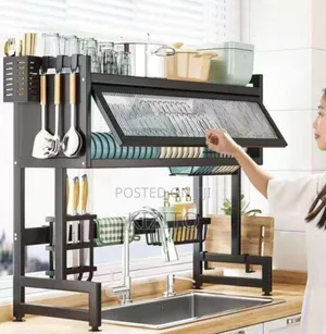Overhead Sink Dish Rack With Cover
