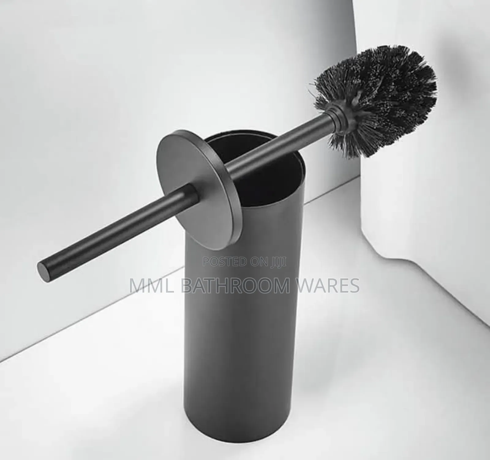 Matte Black Toilet Brush and Holders