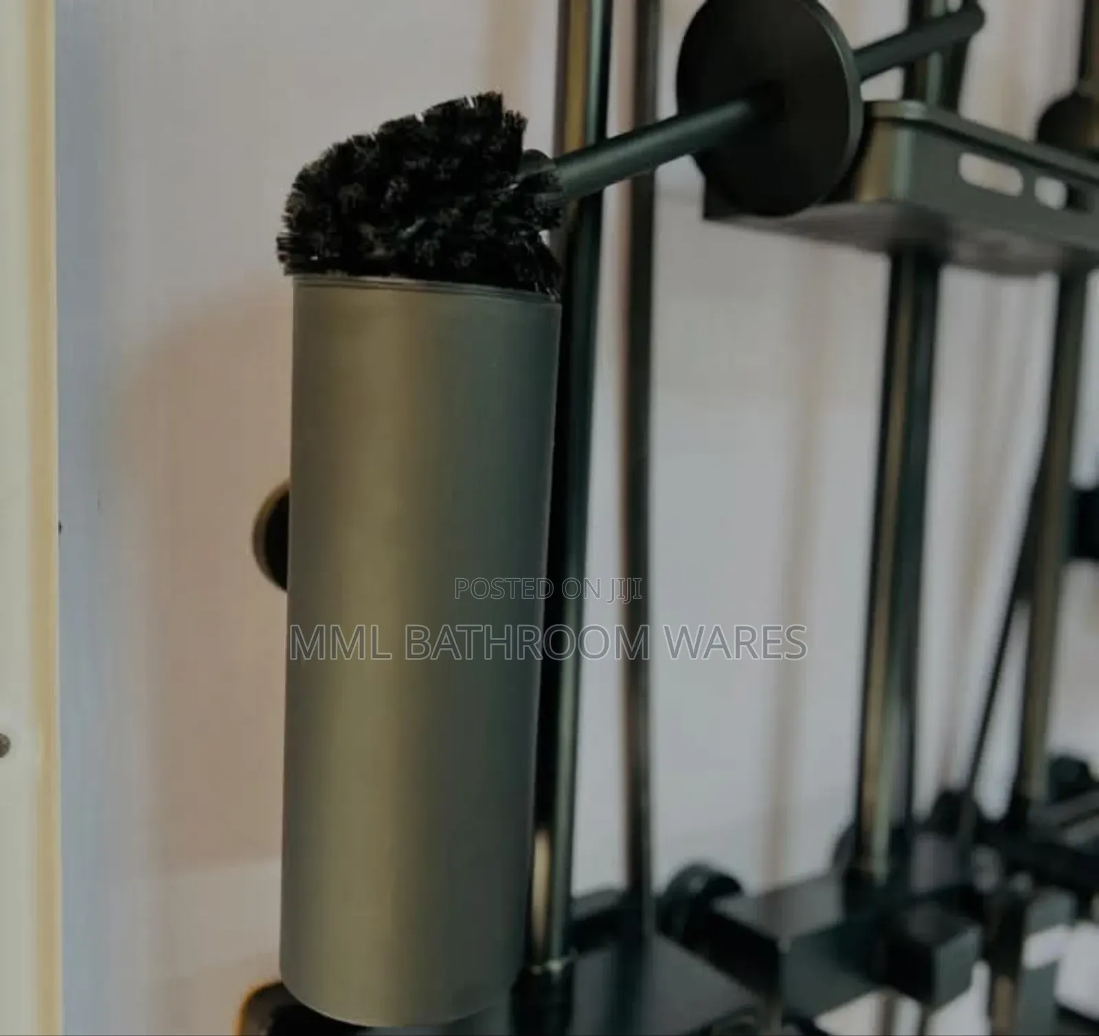 Matte Black Toilet Brush and Holders