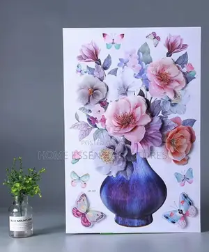 5 Pieces Set of Wall Flower Sticker Pattern Decals - 3d