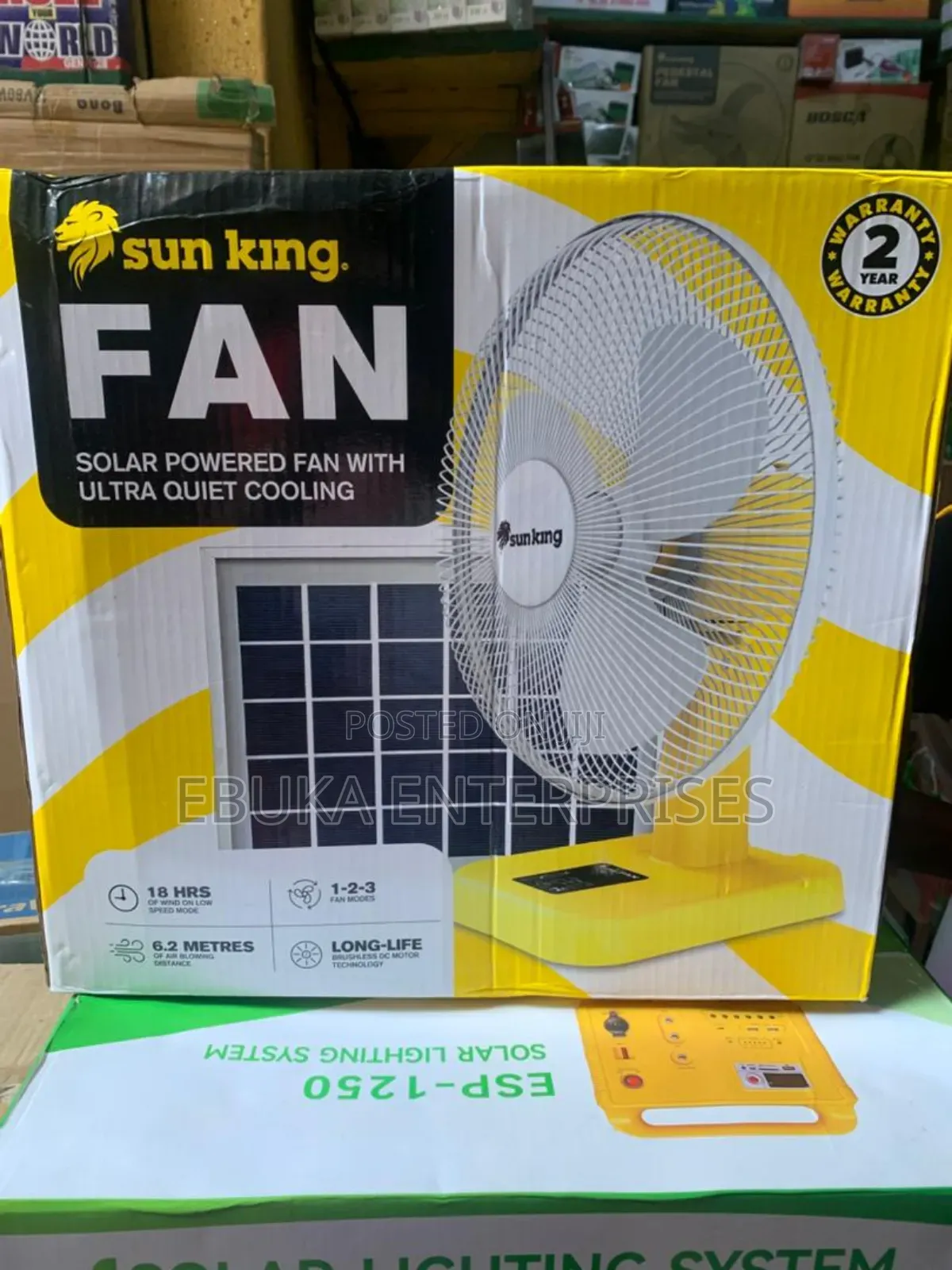 Solar Powered Fan With Ultra Quiet Cooling