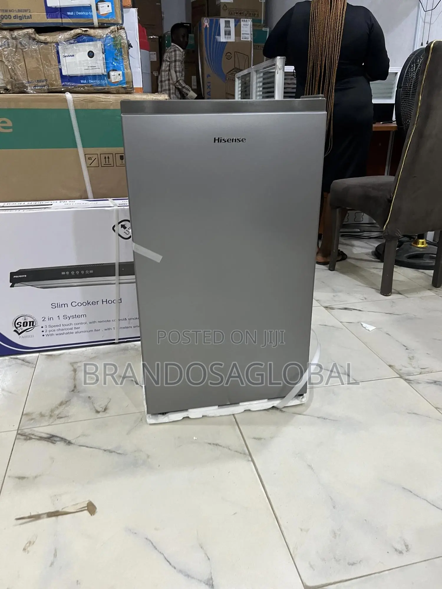 Sleek Silver Hisense 90 L Mini Fridge