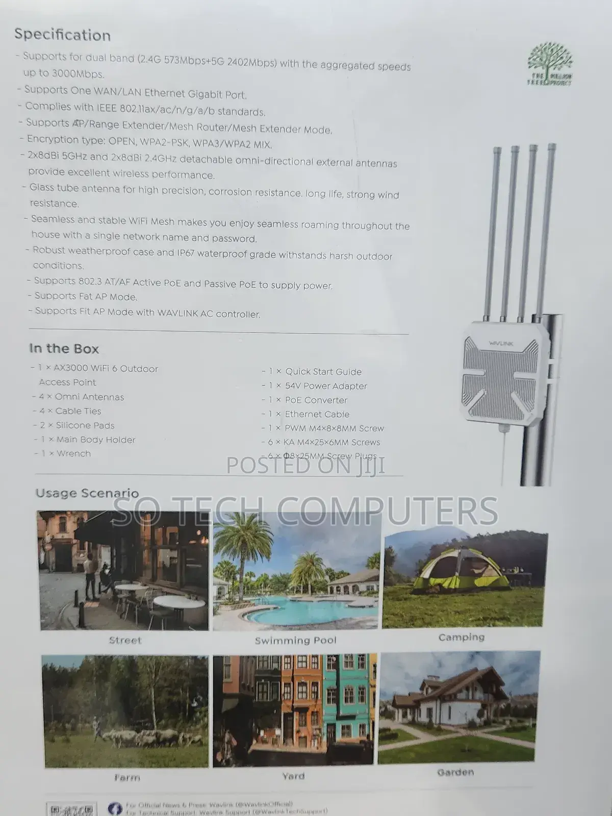 Wavlink Ax3000 Outdoor Accesspoint
