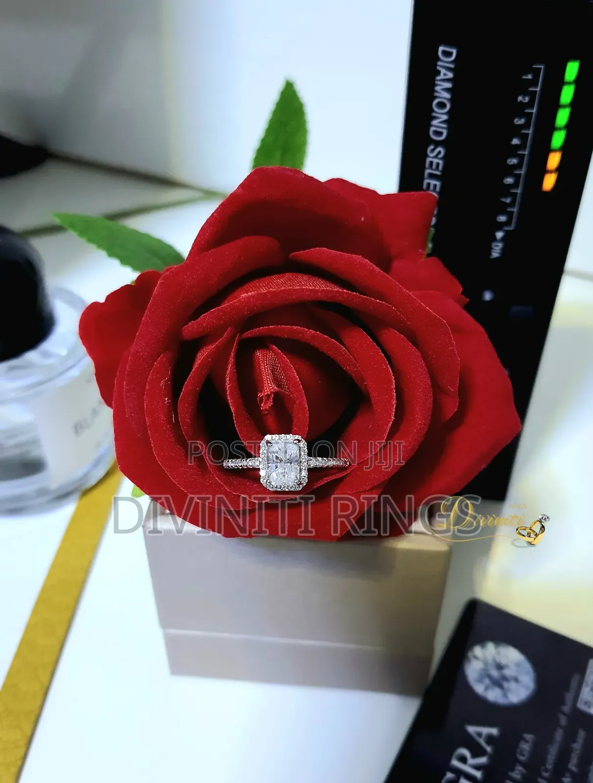 Moissanite Sugar Cube Engagement Ring