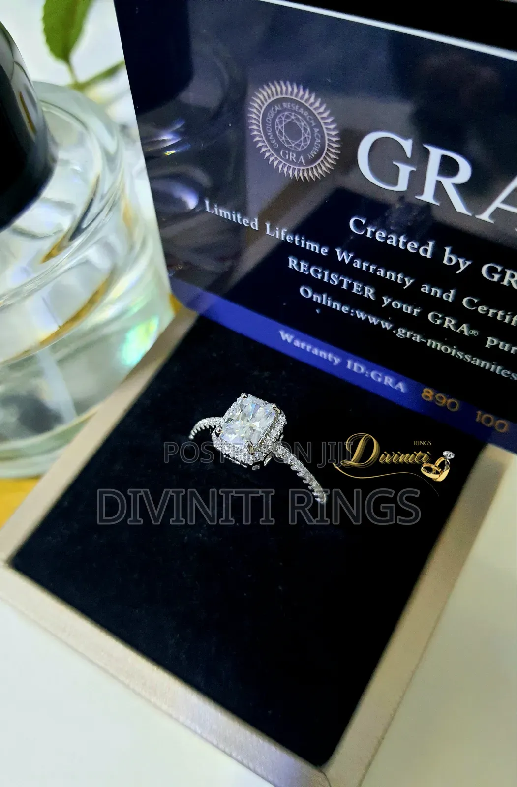 Moissanite Sugar Cube Engagement Ring