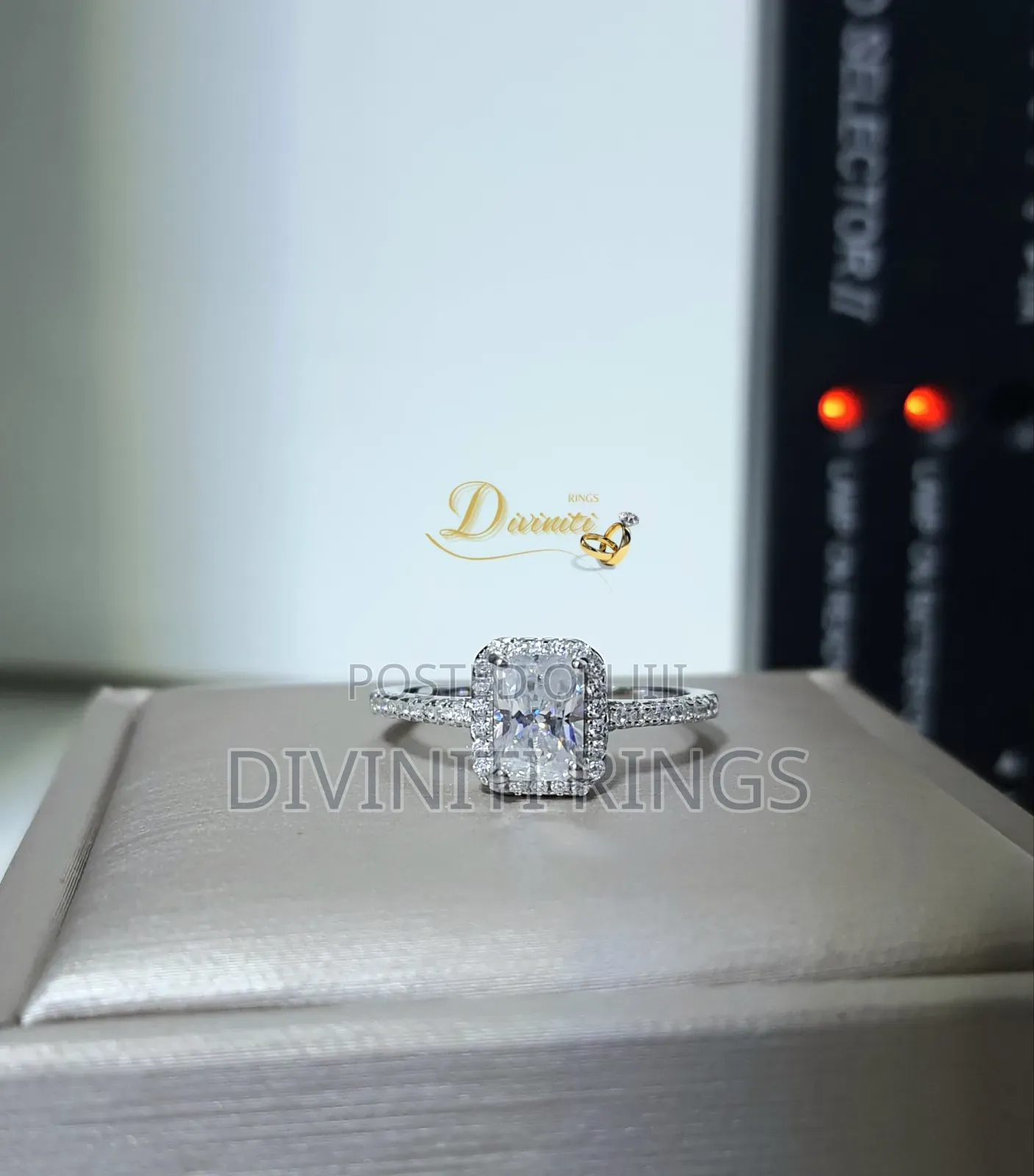 Moissanite Sugar Cube Engagement Ring