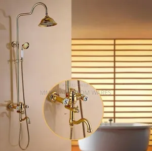 Luxury Antique Brass Gold Complete Bathroom Shower