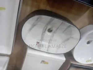 Wash Hand Basin Black and White With Design