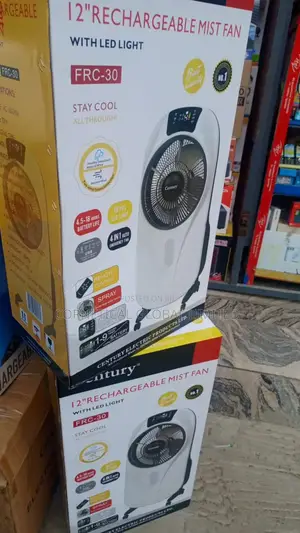 Century 12" Rechargeable Mist Fan With Led Light