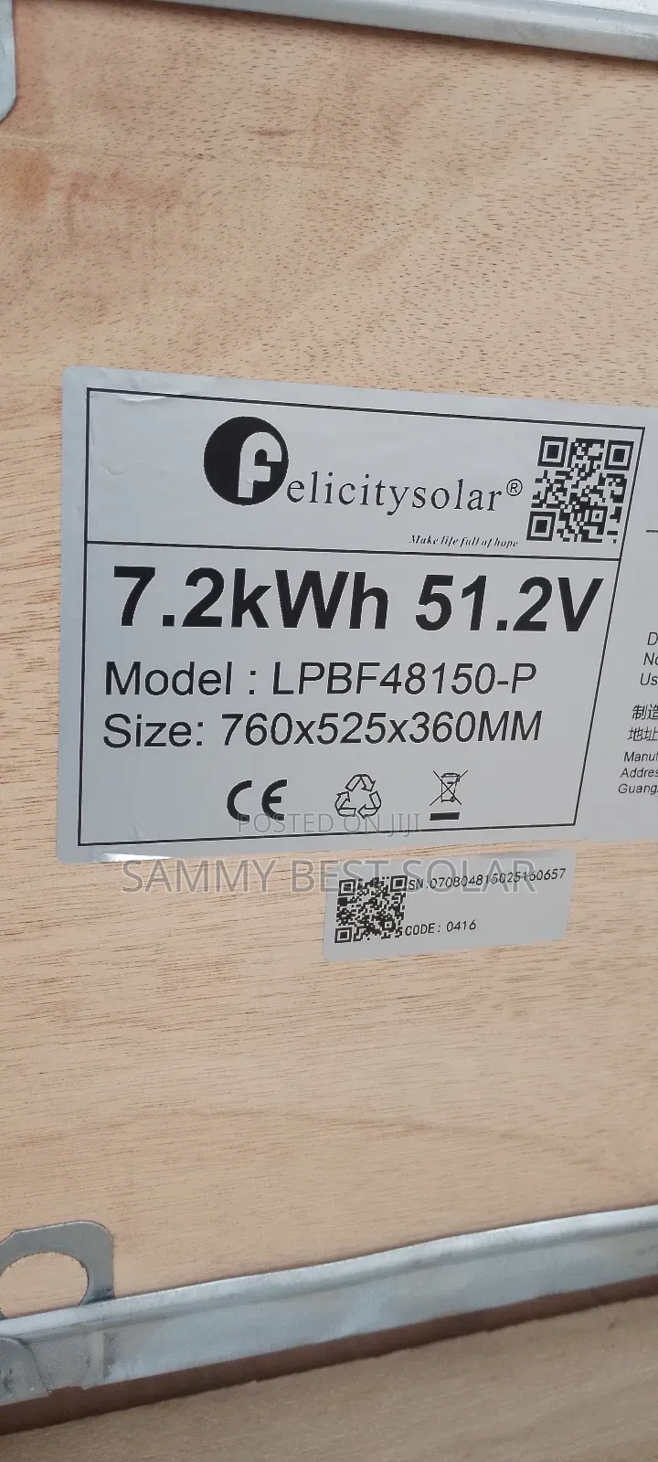 7.5kwh 51.2v Felicity Lithium Ion Battery