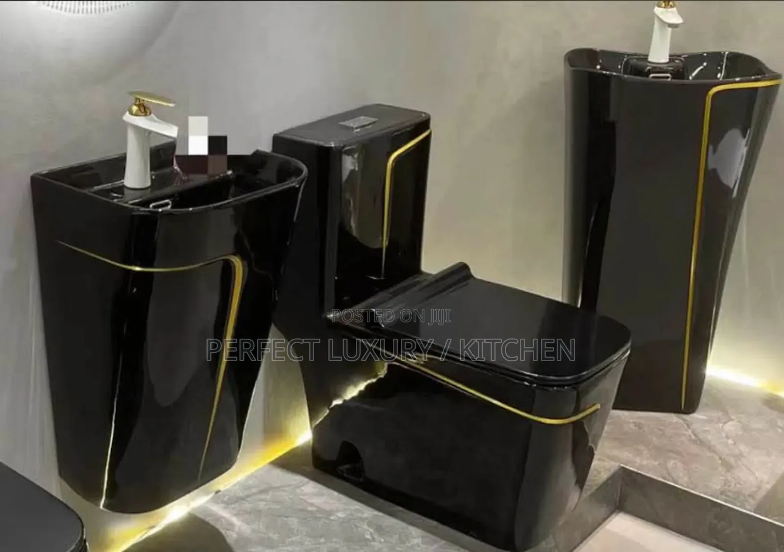 Black+Gold Water Closets 