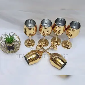 High Quality Gold Champagne Glass Cup Electroplated (6pcs)