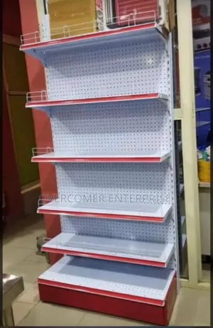 White Supermarket Shelves