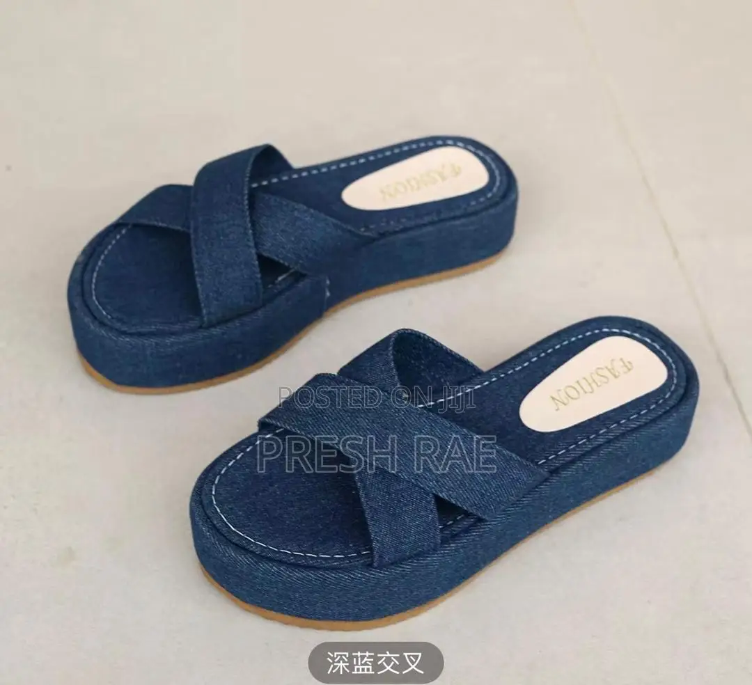 Denim Platform Slides