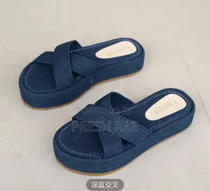 Denim Platform Slides