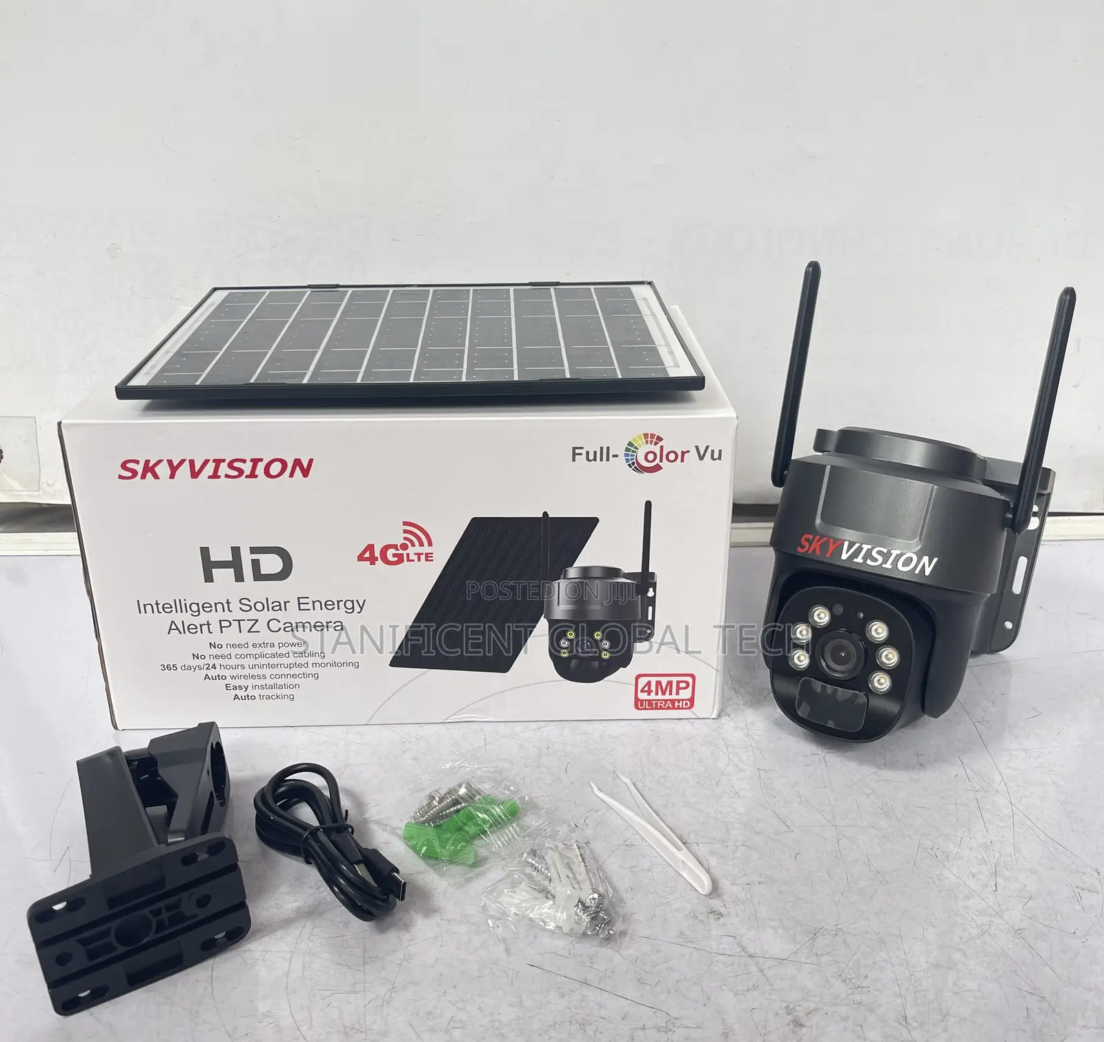 Skyvision 4mp 4g Single Lens Solar Ptz Mini Camera Ubox App