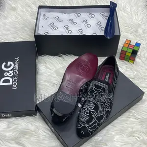 Italian Dolce Gabbana Velvet Stone Luxury Shoes
