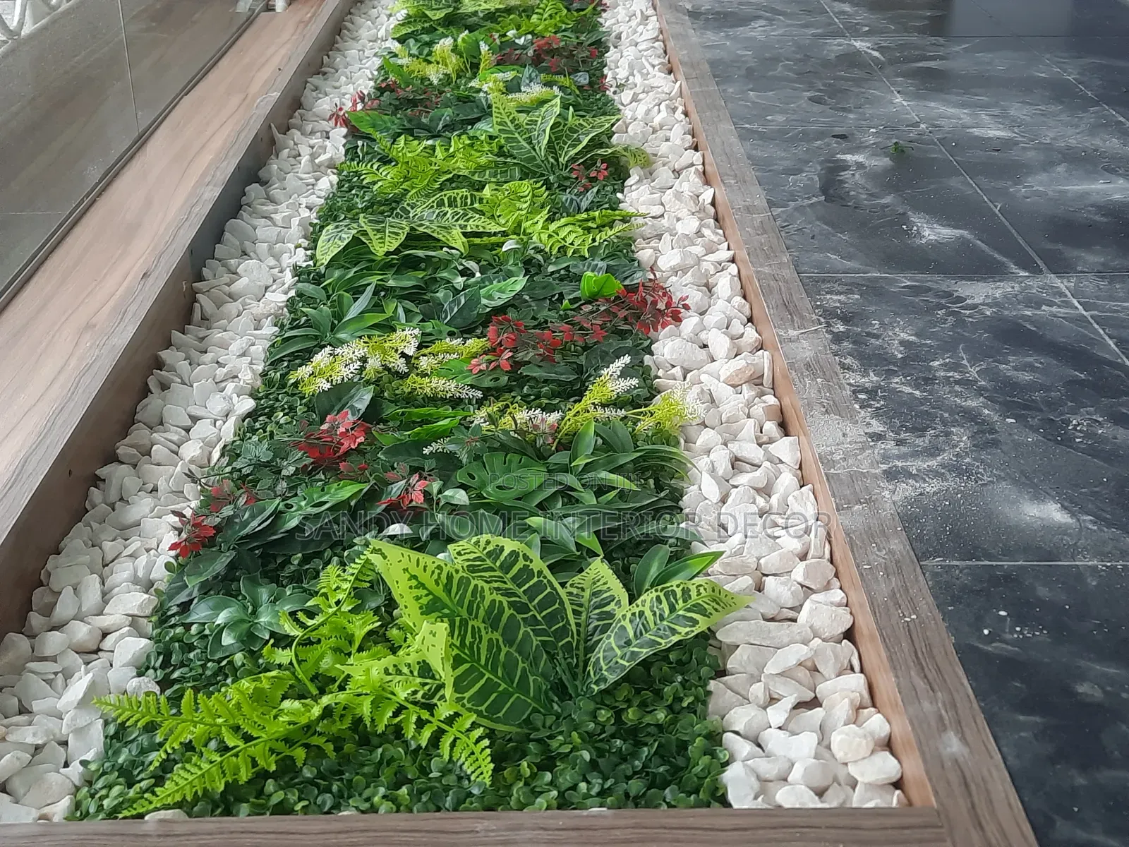 Artificial Flower Mat and White Stone Available