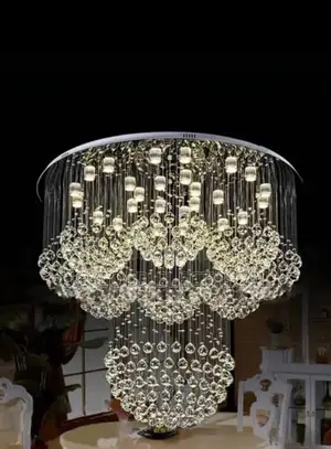 Led Round Chandelier Crystal Lighting Globular Luxury Design