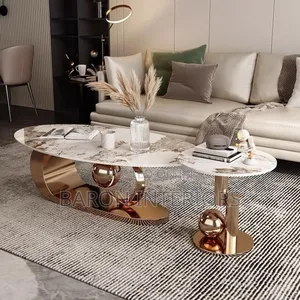 Center Table Marble Top With Side Table Is Available