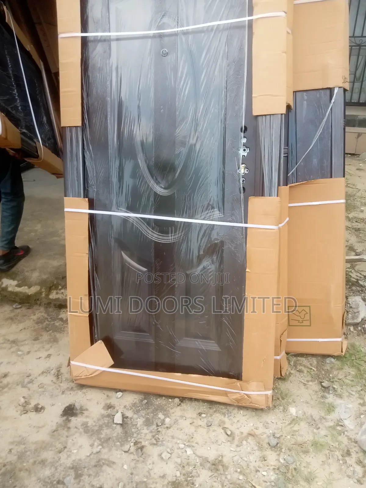 Brown Steel Security Door With Peephole