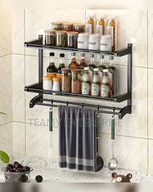 2 Tiers Wall Attachable Rack - Kitchen or Bathroom Storage