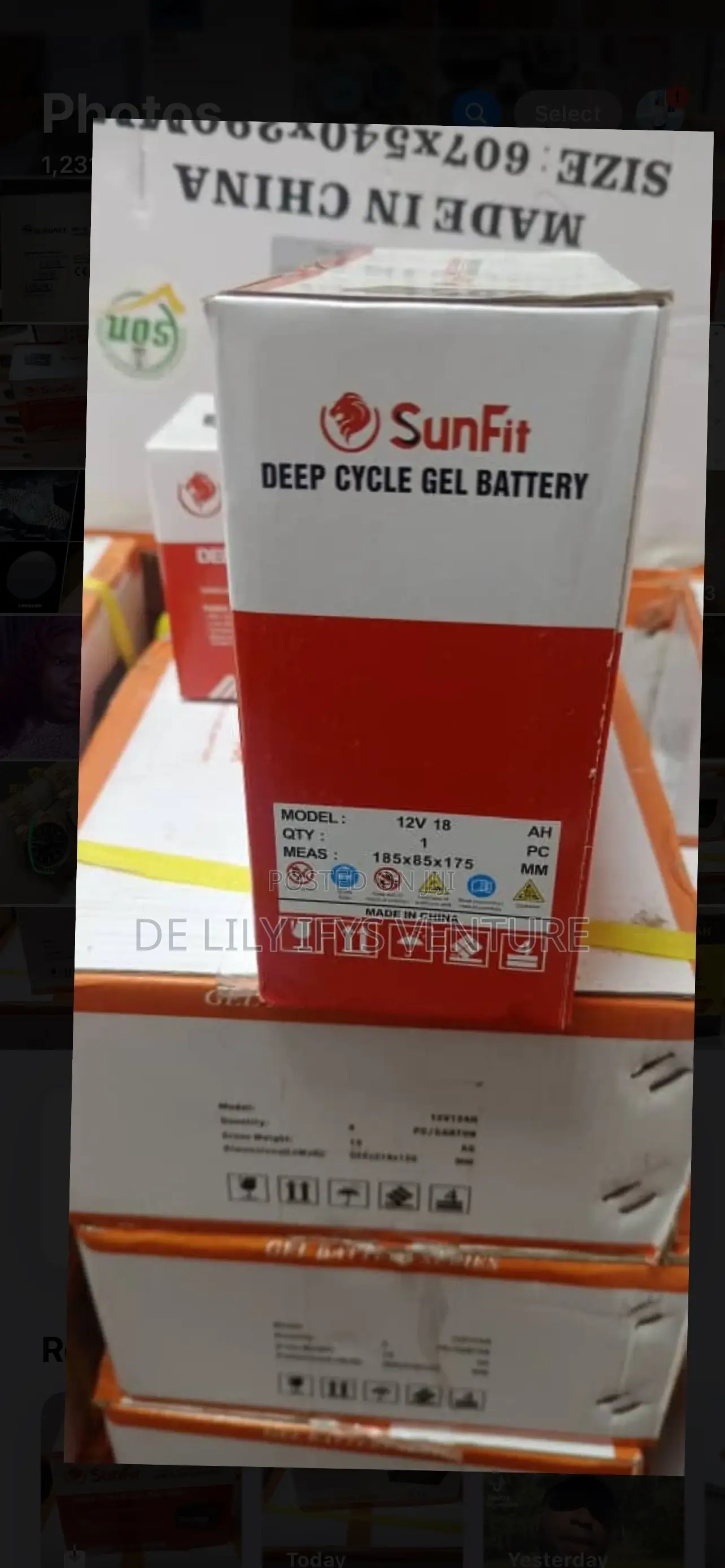Sunfit 18ah /12v Dry Cell Battery
