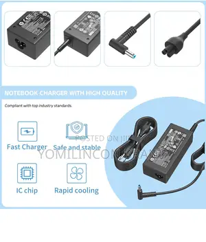 Hp 15 45w Small Mouth Charger+Cable