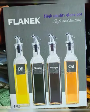 Flanek 4 Pieces Oil Bottles Liquid Dispenser