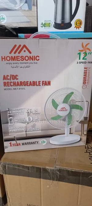 Homesonic Rechargeable Table Fan 12"