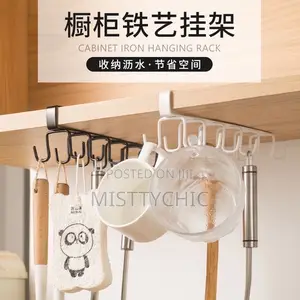 6 Cup Holder Hang Cabinet Under Shelf Rack