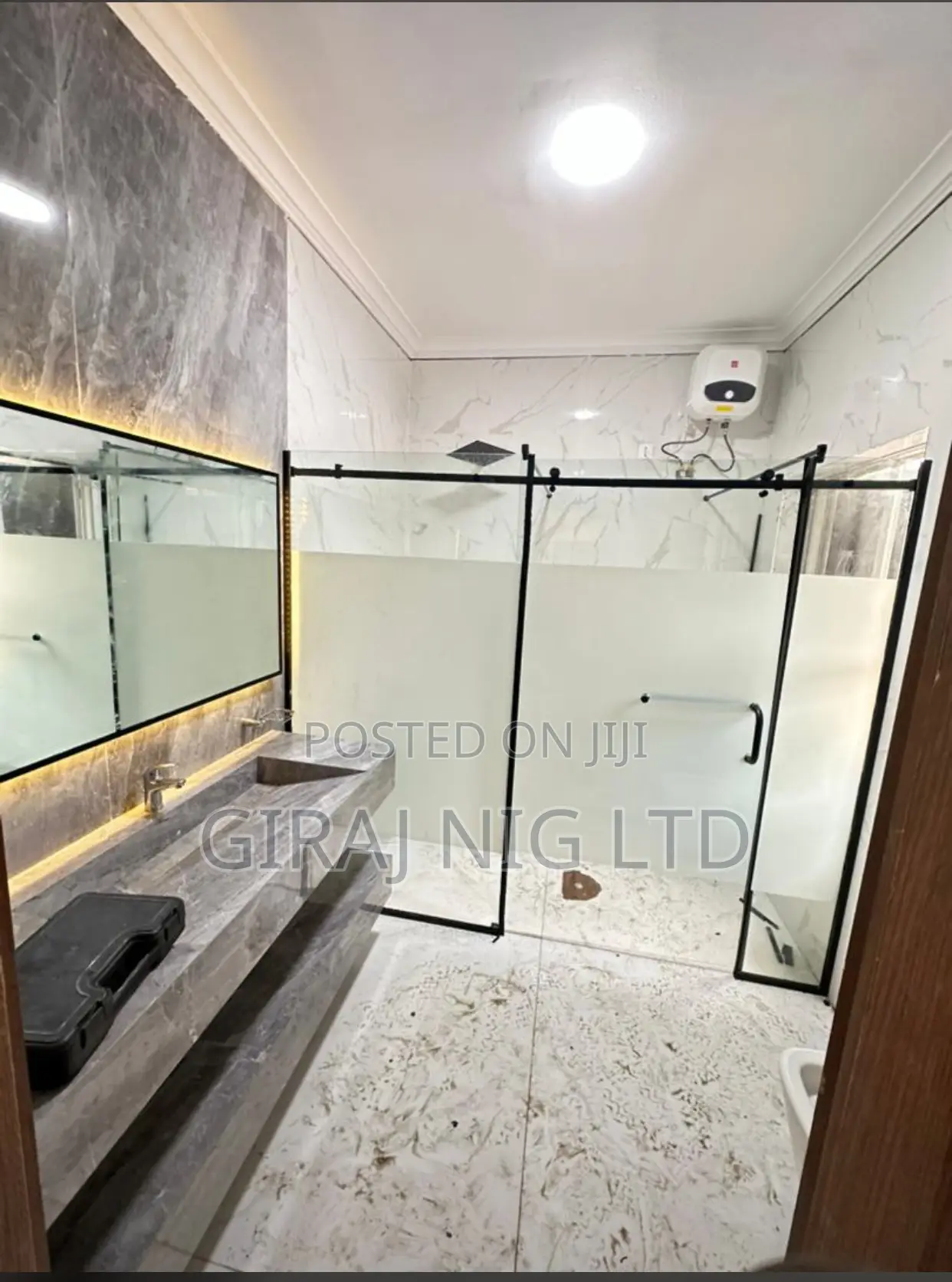 Bathroom Wall Mirror and Bathroom Shower Cubicle