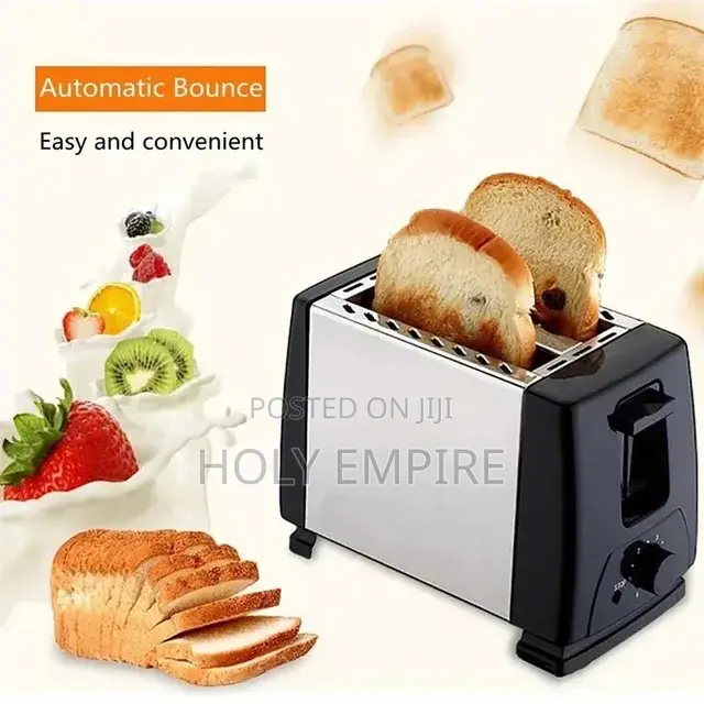 2 Slices Bread Makers Automatic Double Side Baking Toaster Stainless