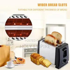 2 Slices Bread Makers Automatic Double Side Baking Toaster Stainless