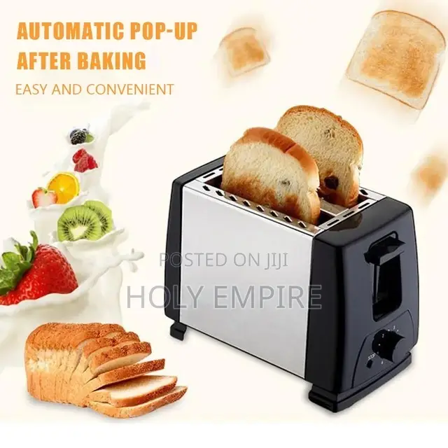 2 Slices Bread Makers Automatic Double Side Baking Toaster Stainless