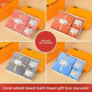 3 in 1 Absorbent Bath Towels Business Activity Gifts Coral Velvet