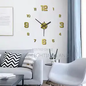 Gold Numeric 3d Wall Clock Diy