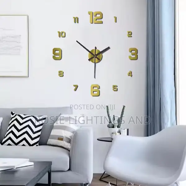 Gold Numeric 3d Wall Clock Diy