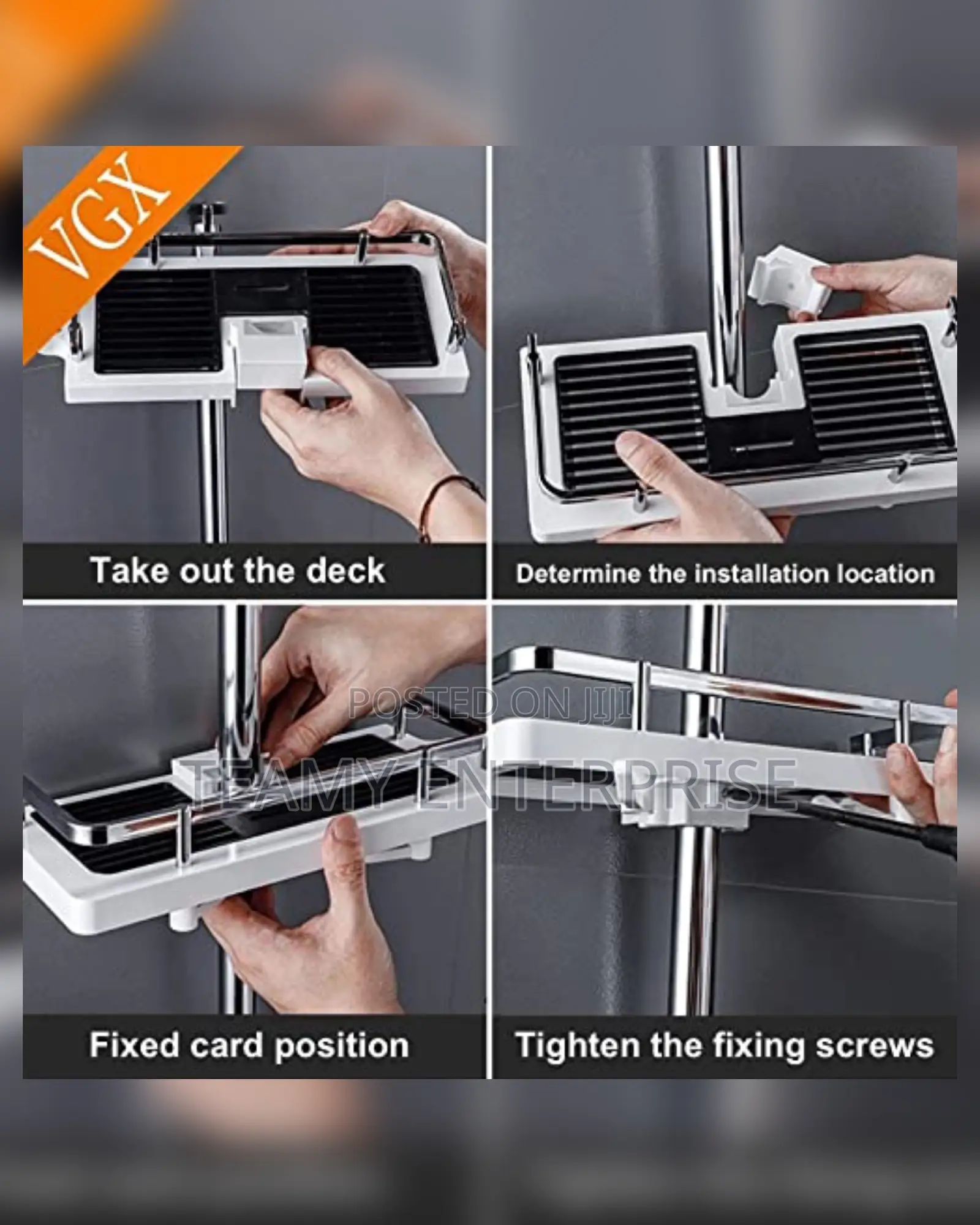 Bathroom Shower Rack Organizer - Mounted on Pole
