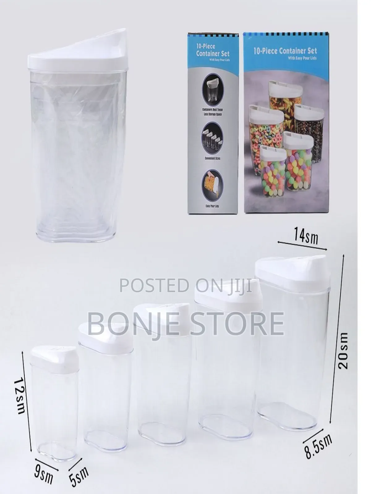 10-Piece Container Set With Easy Pour Lids