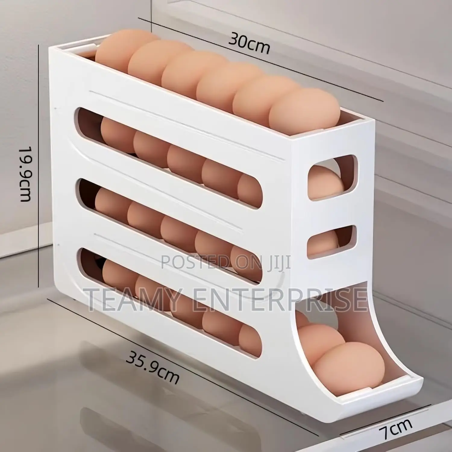 Rolling Egg Rack Dispenser 30 Eggs Capacity