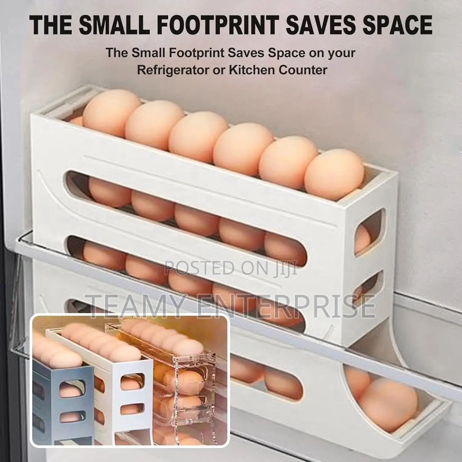 Rolling Egg Rack Dispenser 30 Eggs Capacity